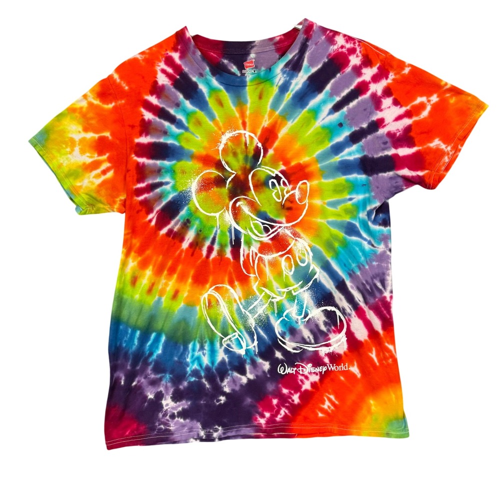 Disney Parks Tee Shirt Mens Medium Tie Dye Walt Disney World Mickey Mouse TShirt